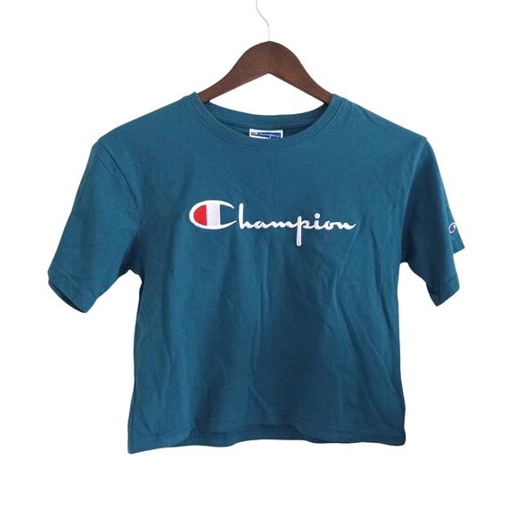 Champion Tops - NWT Champion Cropped Heritage Tee in Prestige Blue Size Medium